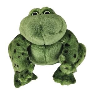 GUND VINTAGE 80's GREEN JEREMIAH "SITTING BULLFROG PLUSH" TOY CROAKING RATTLE 8"